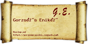 Gorzsás Enikő névjegykártya